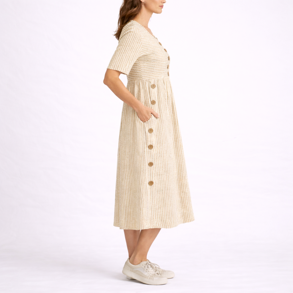 Dorvelli | Women's Midi Dress – Striped