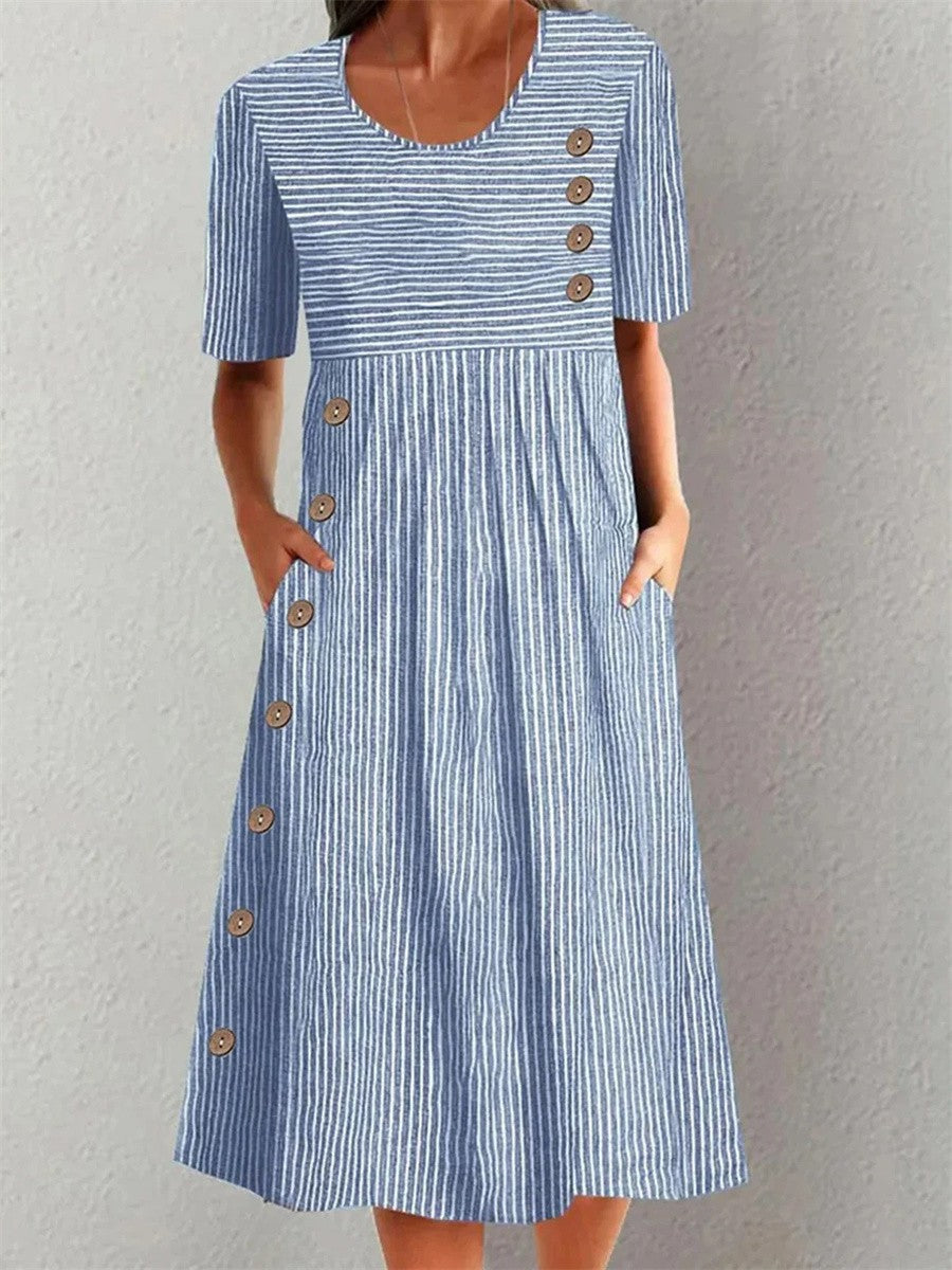 Dorvelli | Women's Midi Dress – Striped Summer