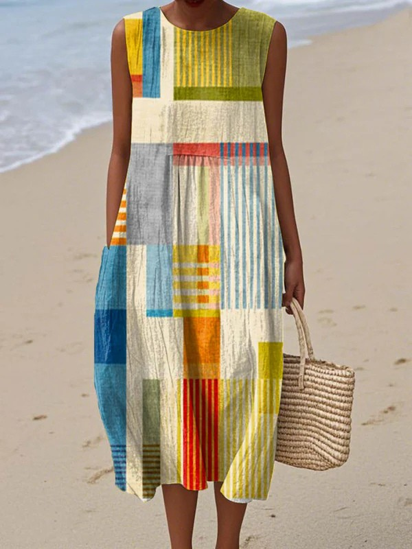 Dorvelli | Women's Midi Dress – Summer Sleeveless Design