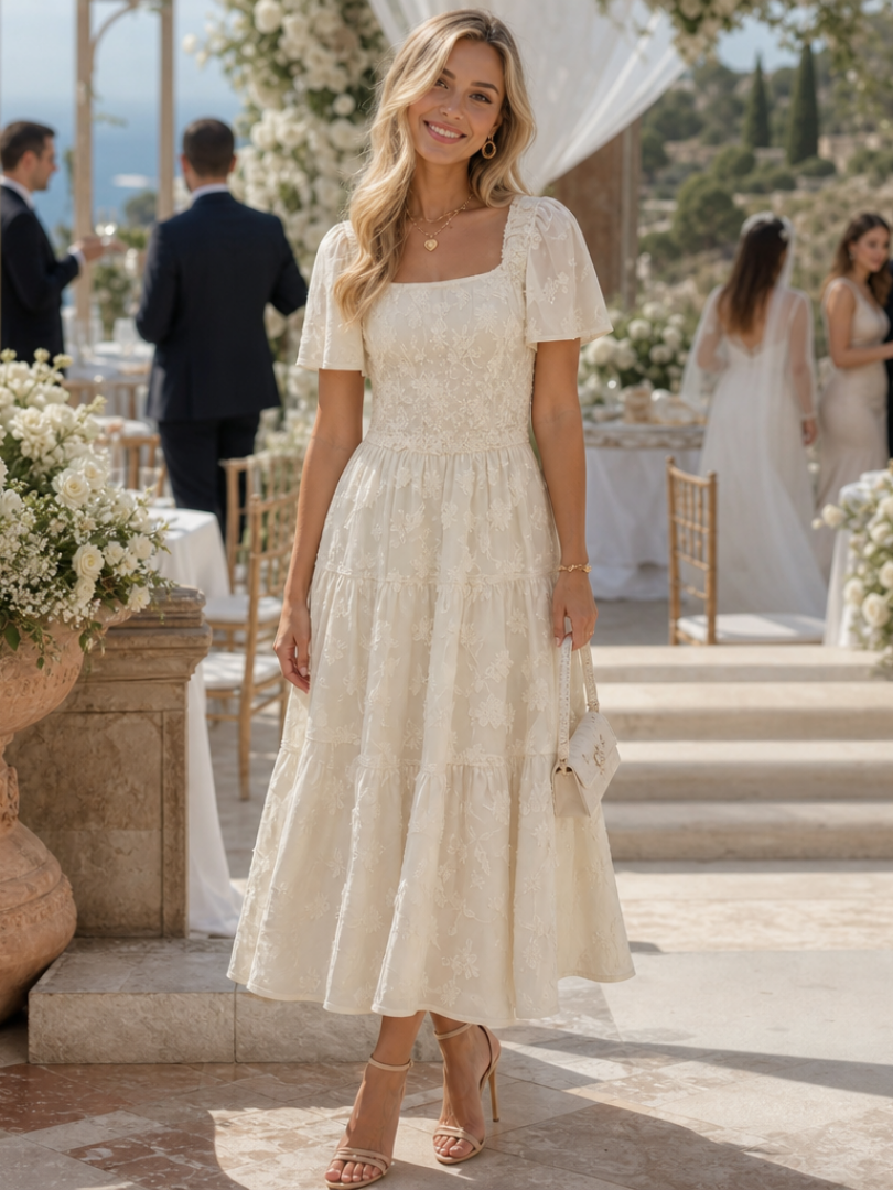 Dorvelli | Women's Midi Dress – Textured Detail