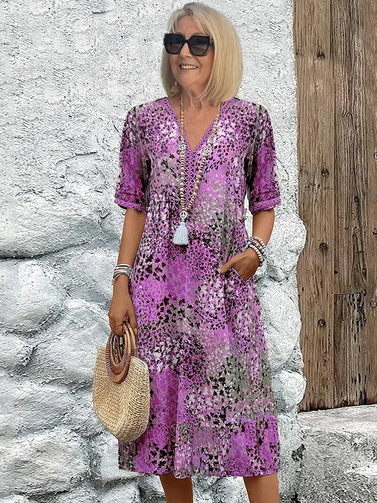 Dorvelli | Women's Midi Dress – Vibrant Pattern