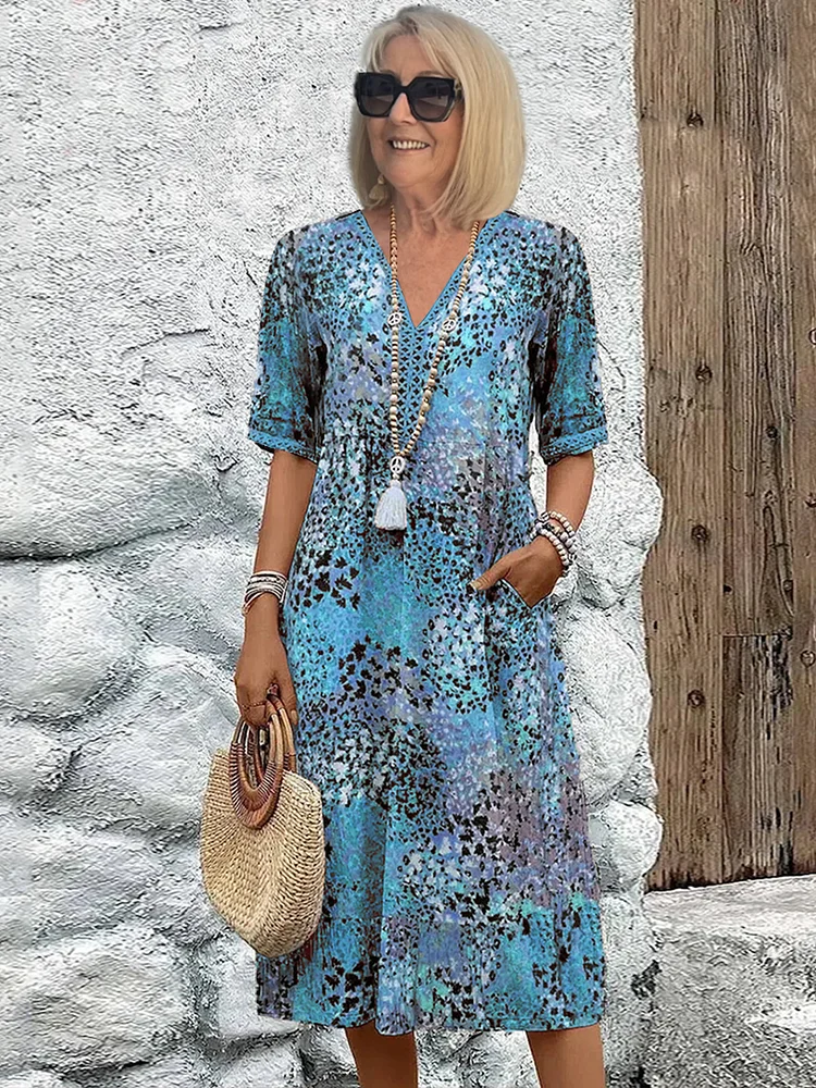 Dorvelli | Women's Midi Dress – Vibrant Pattern