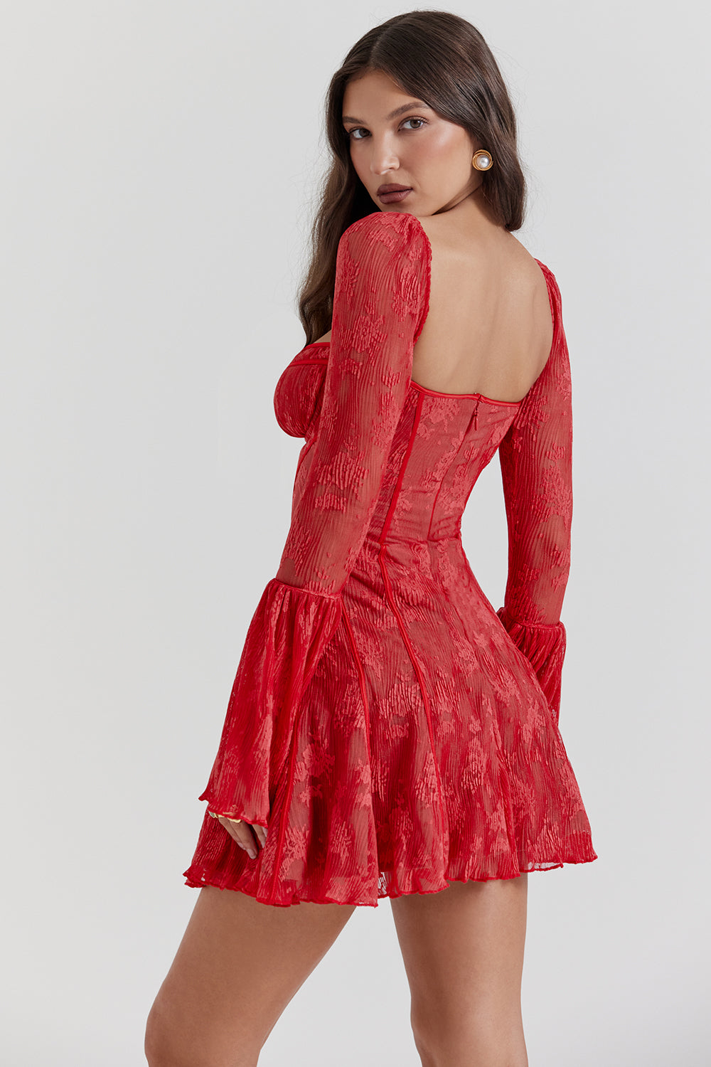 Dorvelli | Women’s Party Dress – Sweetheart Bell-Sleeve Mini