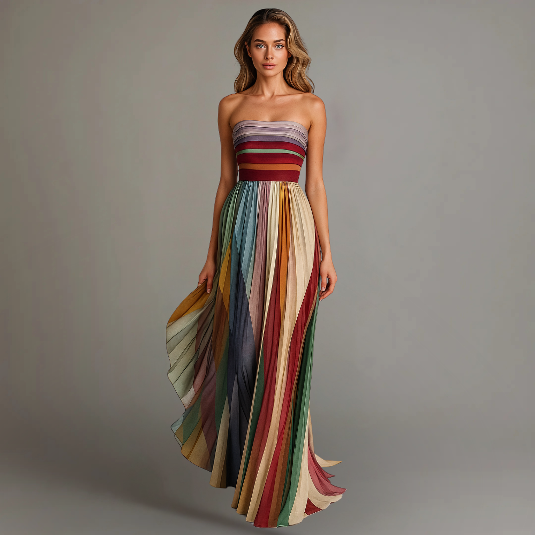 Dorvelli | Women's Pleated Summer Maxi Dress – Sleeveless