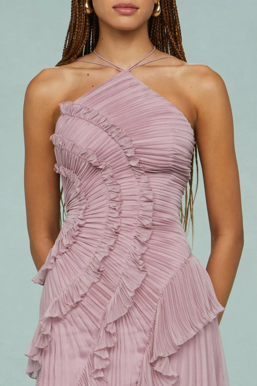 Dorvelli | Women's Maxi Dress – Pleated Ruffled Wedding