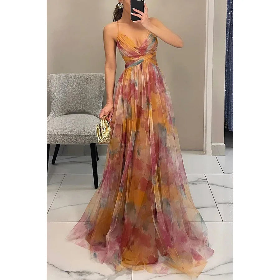 Dorvelli | Women’s Wedding Guest Maxi Dress – Floral Cut-Out