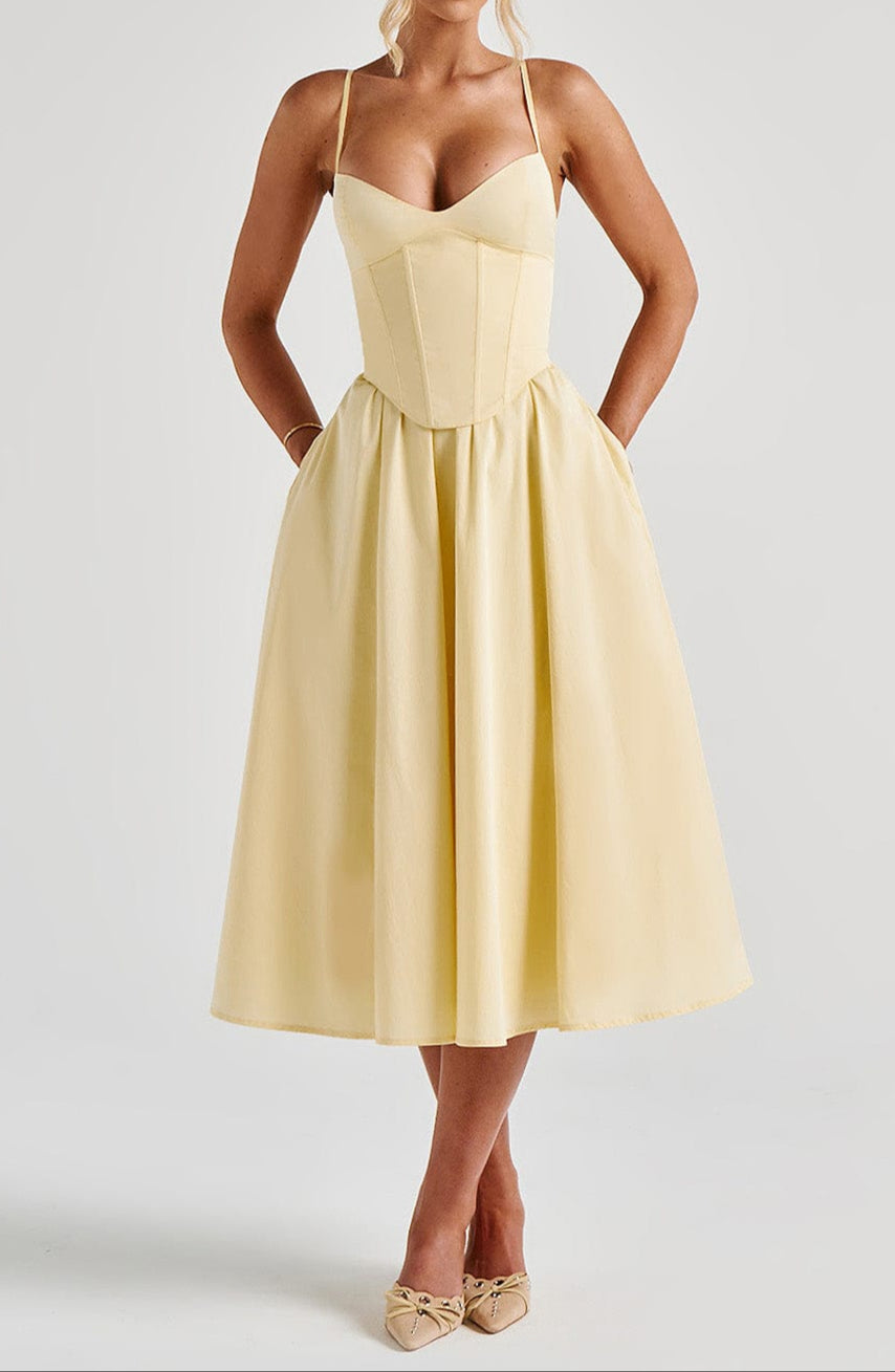 Dorvelli | Women’s Wedding Guest Midi Dress – A-Line