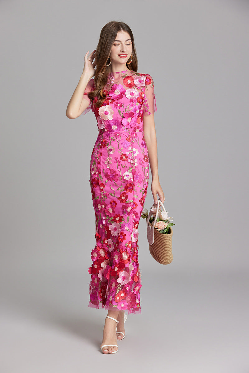 Dorvelli | Women’s Wedding Guest Midi Dress – Embroidered Floral
