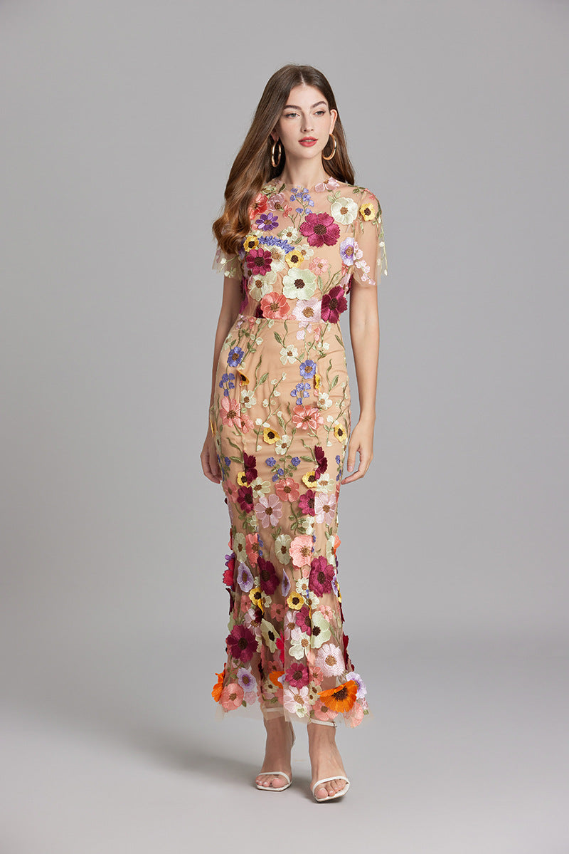 Dorvelli | Women’s Wedding Guest Midi Dress – Embroidered Floral