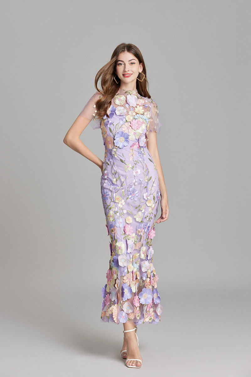 Dorvelli | Women’s Wedding Guest Midi Dress – Embroidered Floral