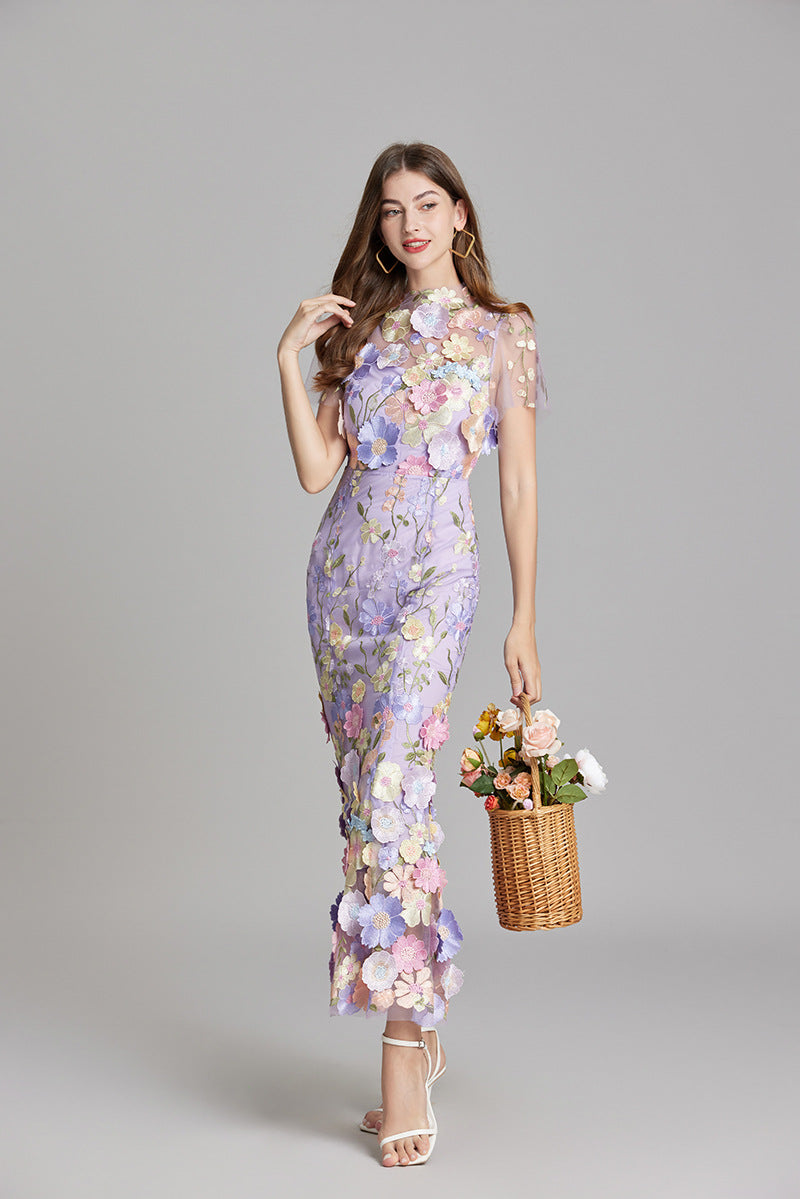 Dorvelli | Women’s Wedding Guest Midi Dress – Embroidered Floral