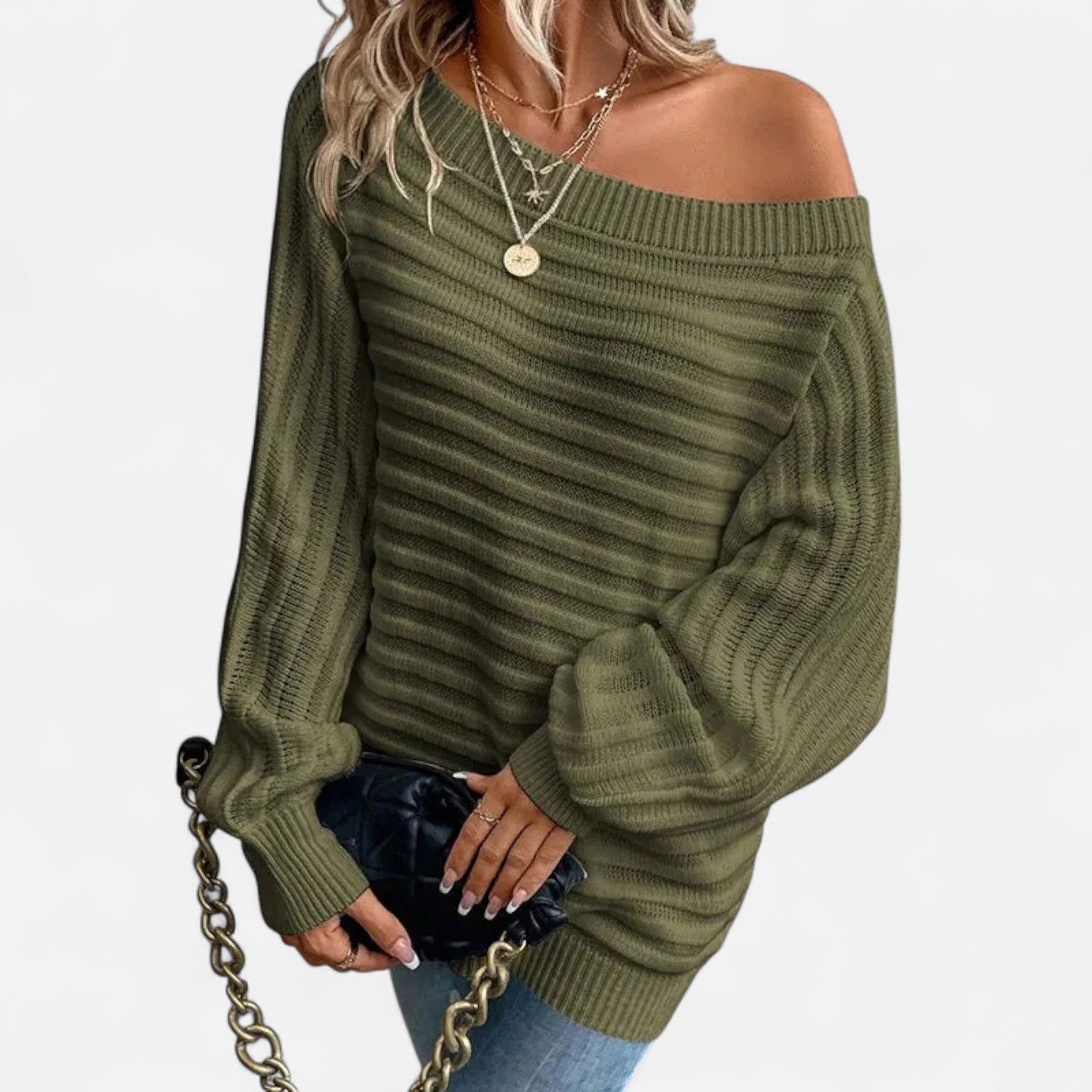 Dorvelli | Women’s Off-Shoulder Sweater – Elegant Knitwear