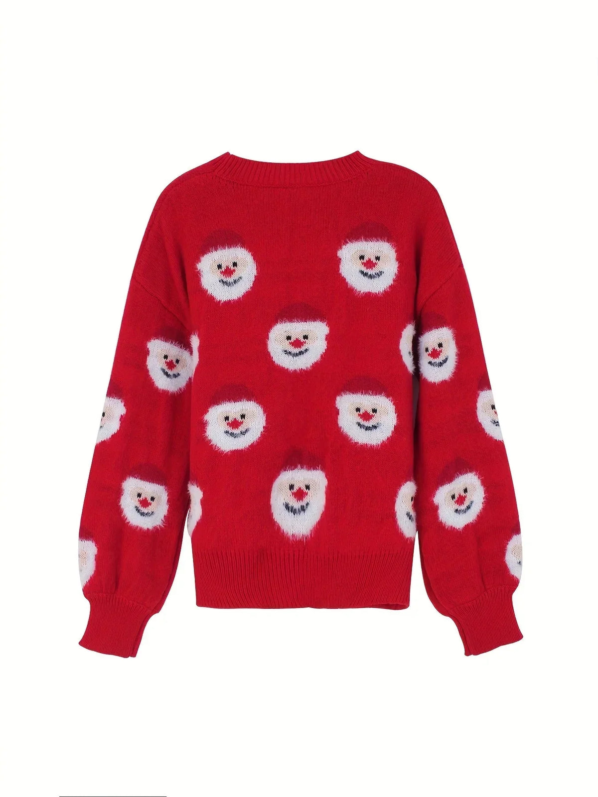 Ebba Fluffy Santa Face Jumper – Women's Oversized Novelty Christmas Sweater