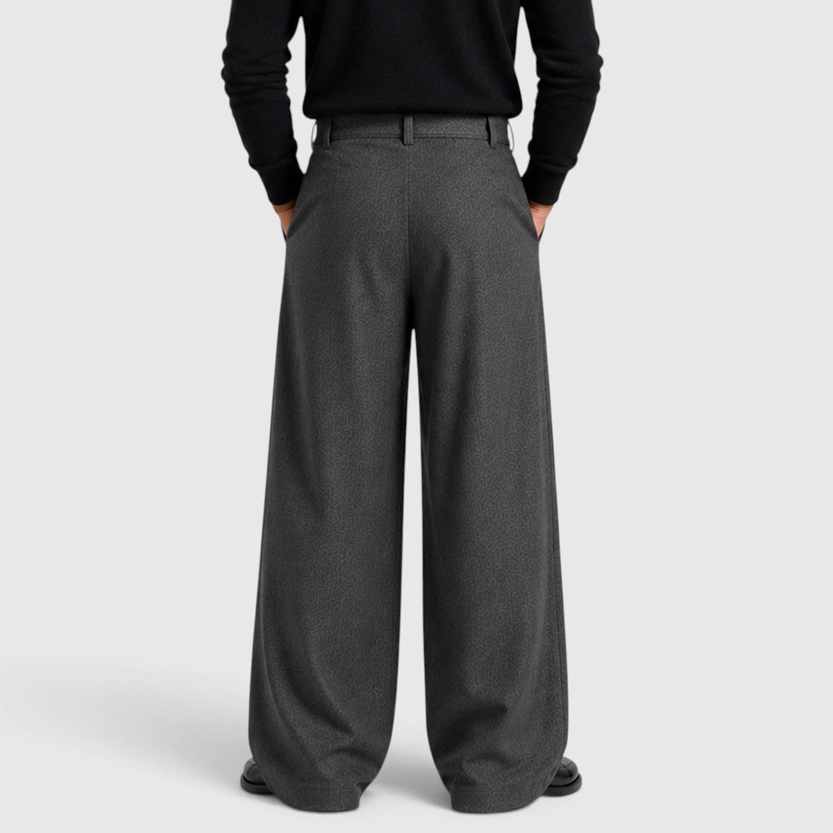 Ellison Belted High-Waist Pleated Trousers – Men's Relaxed Straight Leg Tailored Pants