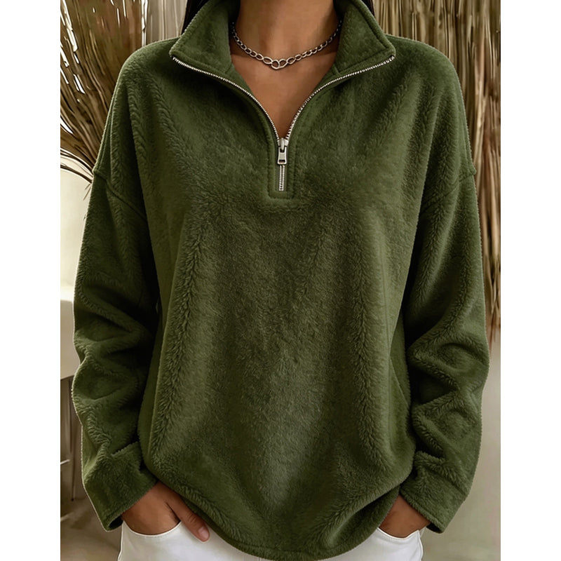 Emrys Half-Zip Stand Collar Pullover - Green