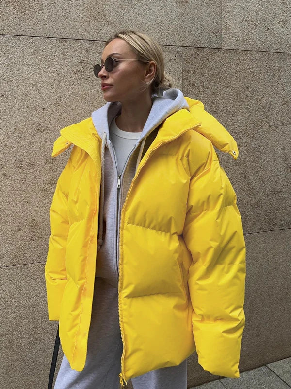 Evelina Hooded Thick Puffer Jacket – Zip-Up Closure Long Sleeve Padded | Dorvelli