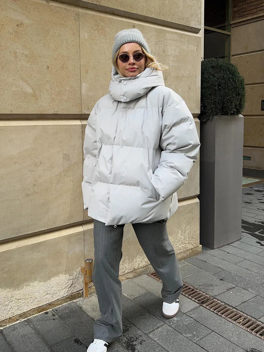 Evelina Hooded Thick Puffer Jacket – Zip-Up Closure Long Sleeve Padded | Dorvelli