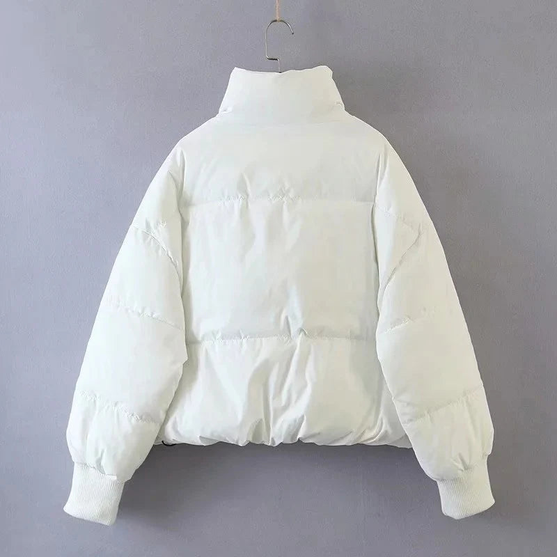 Felicity Zip-Up Padded Puffer Jacket – Drop Shoulder Long Sleeve Lined Jacket | Dorvelli