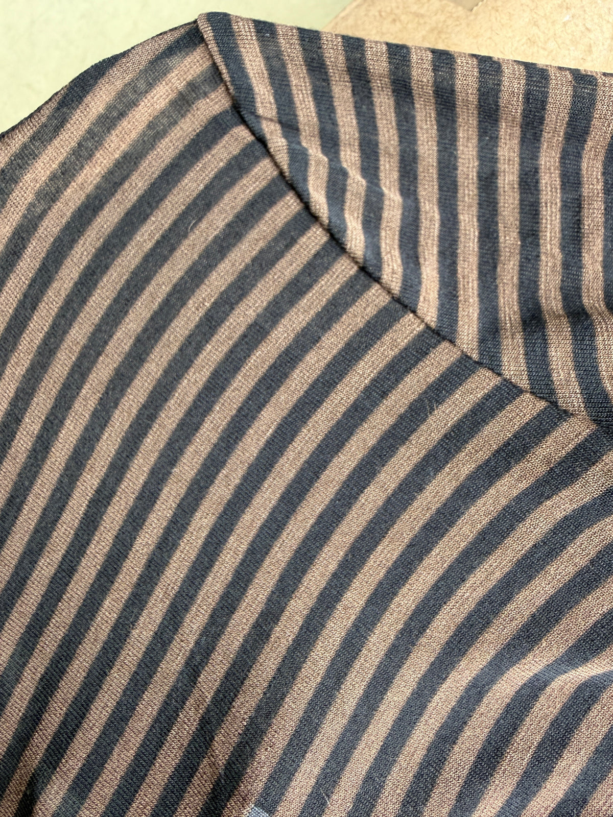 Fenna Sheer Fine-Stripe Top – Fitted Long Sleeve Layering Top