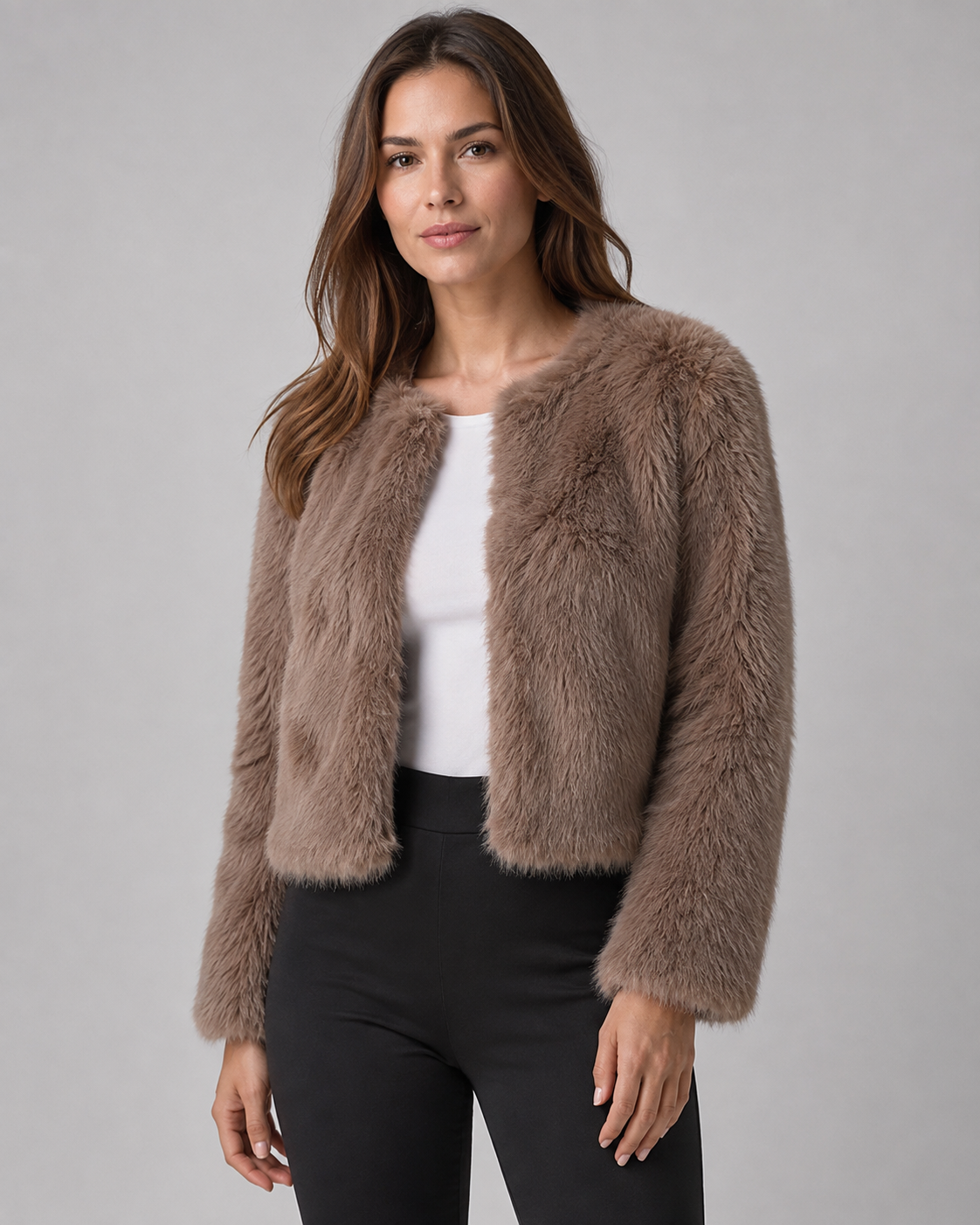 Women's Cropped Plush Jacket