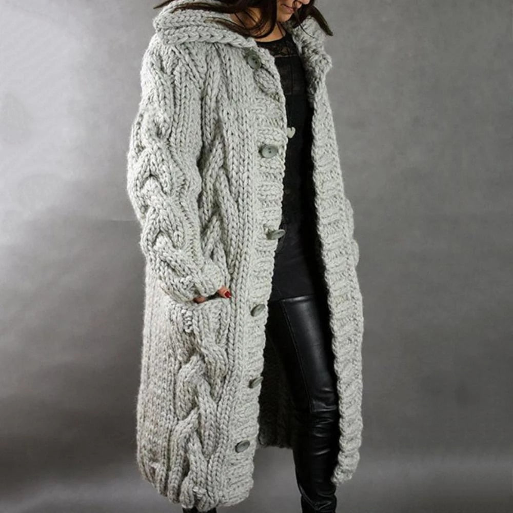 Women's Longline Hooded Cardigan