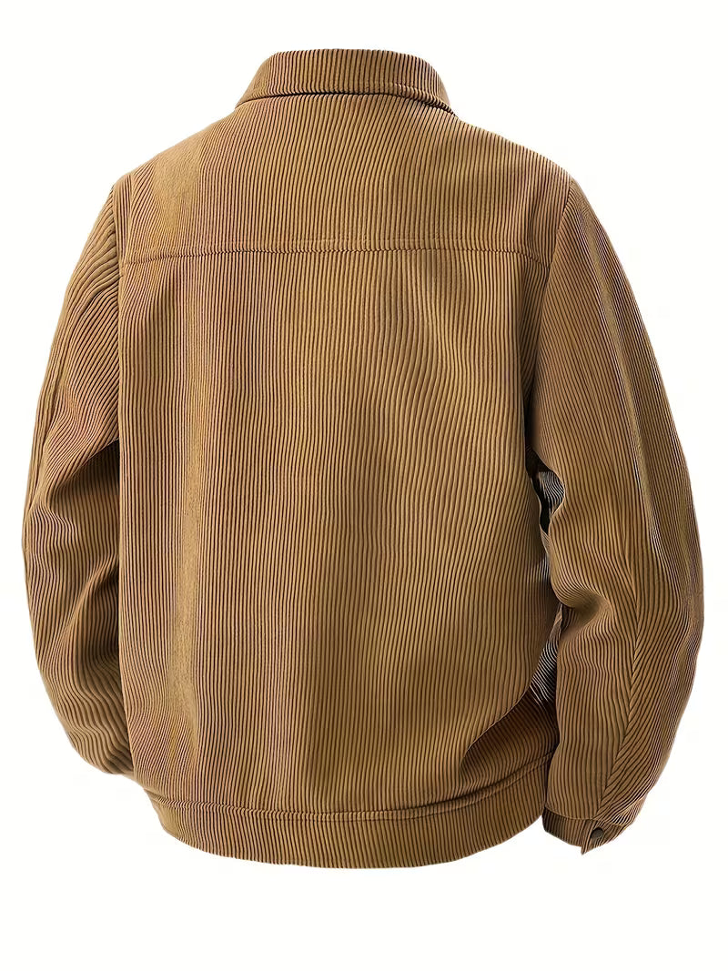 Hollis Corduroy Jacket – Classic Collar Flap Pockets Long Sleeve