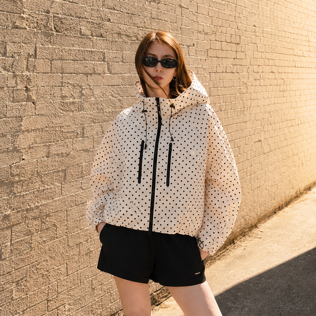Marisol Hooded Rain Jacket – Short Oversized Balloon Hem