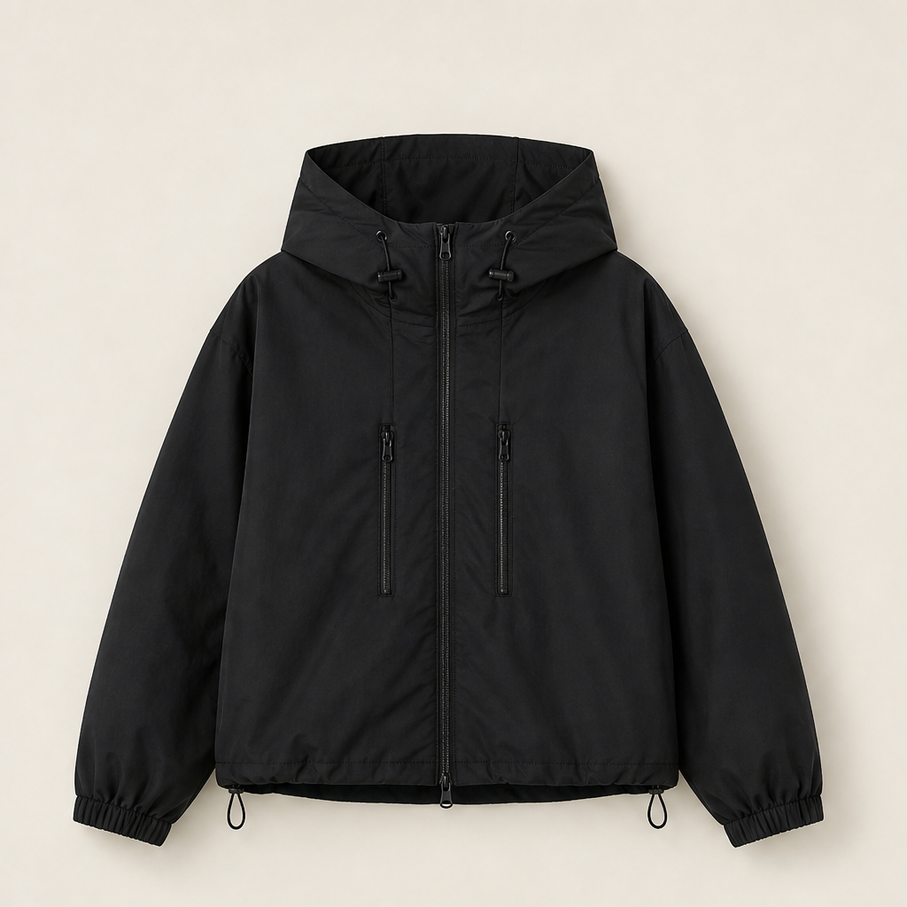 Marisol Hooded Rain Jacket – Short Oversized Balloon Hem