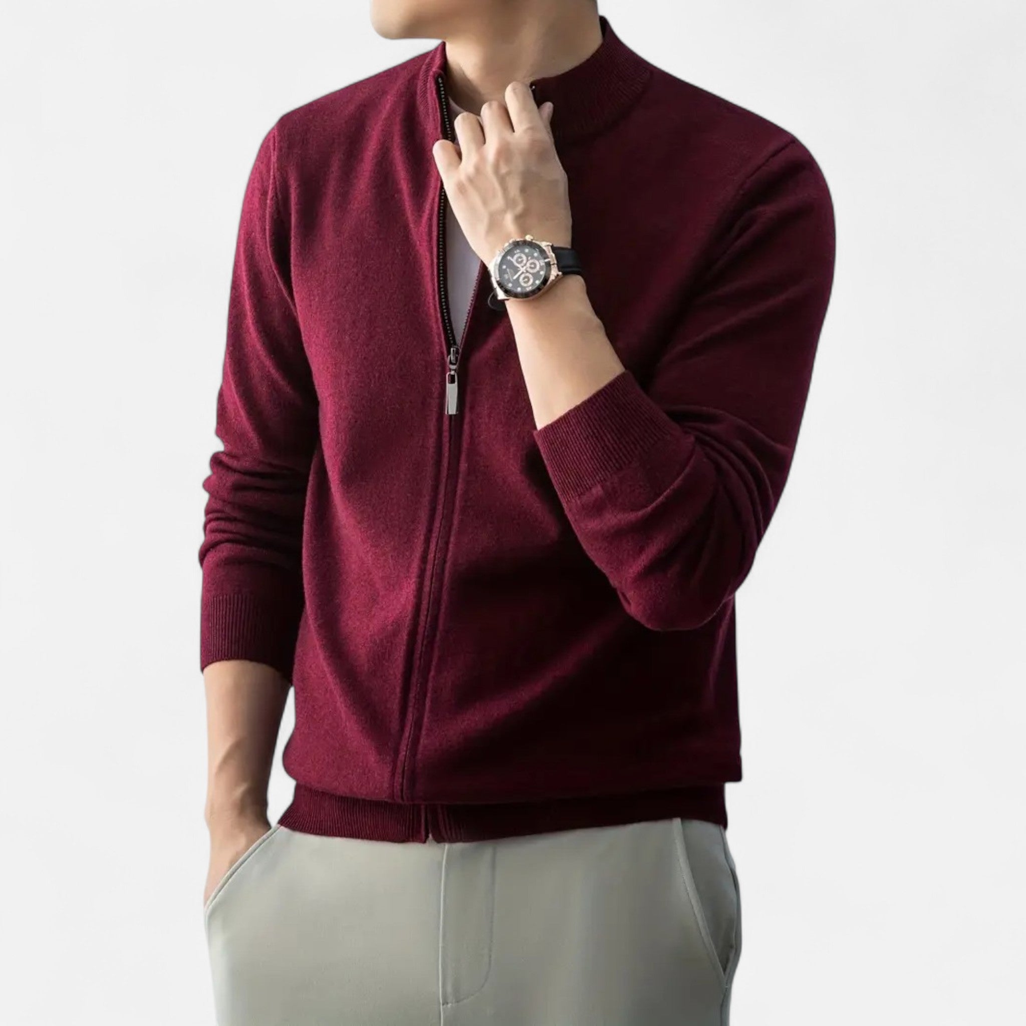 Dorvelli | Men’s Full-Zip Sweater – Heritage Wool Blend