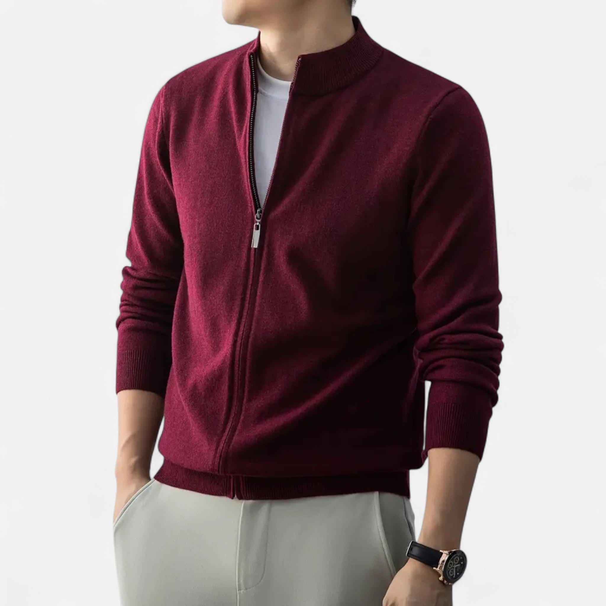 Dorvelli | Men’s Full-Zip Sweater – Heritage Wool Blend