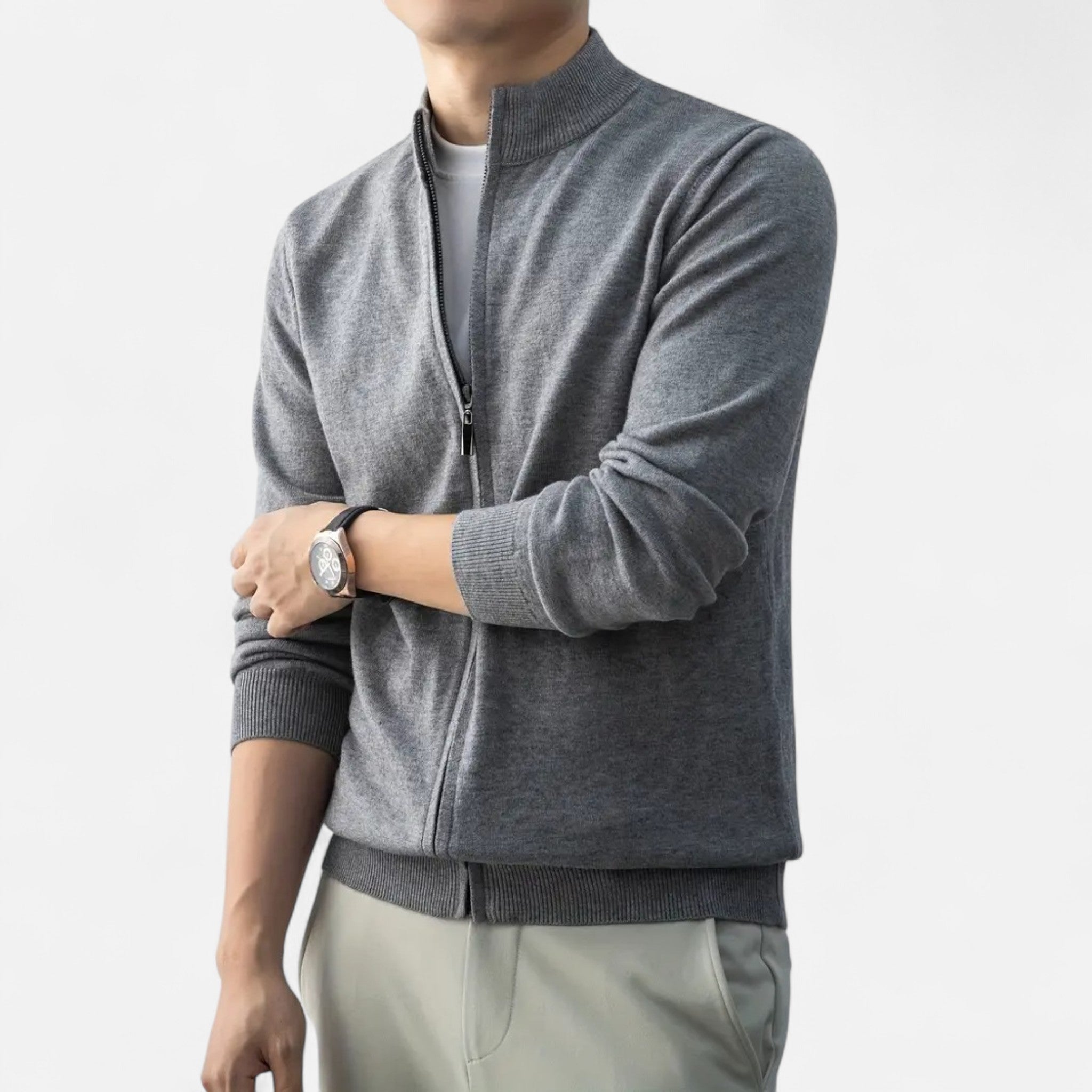 Dorvelli | Men’s Full-Zip Sweater – Heritage Wool Blend