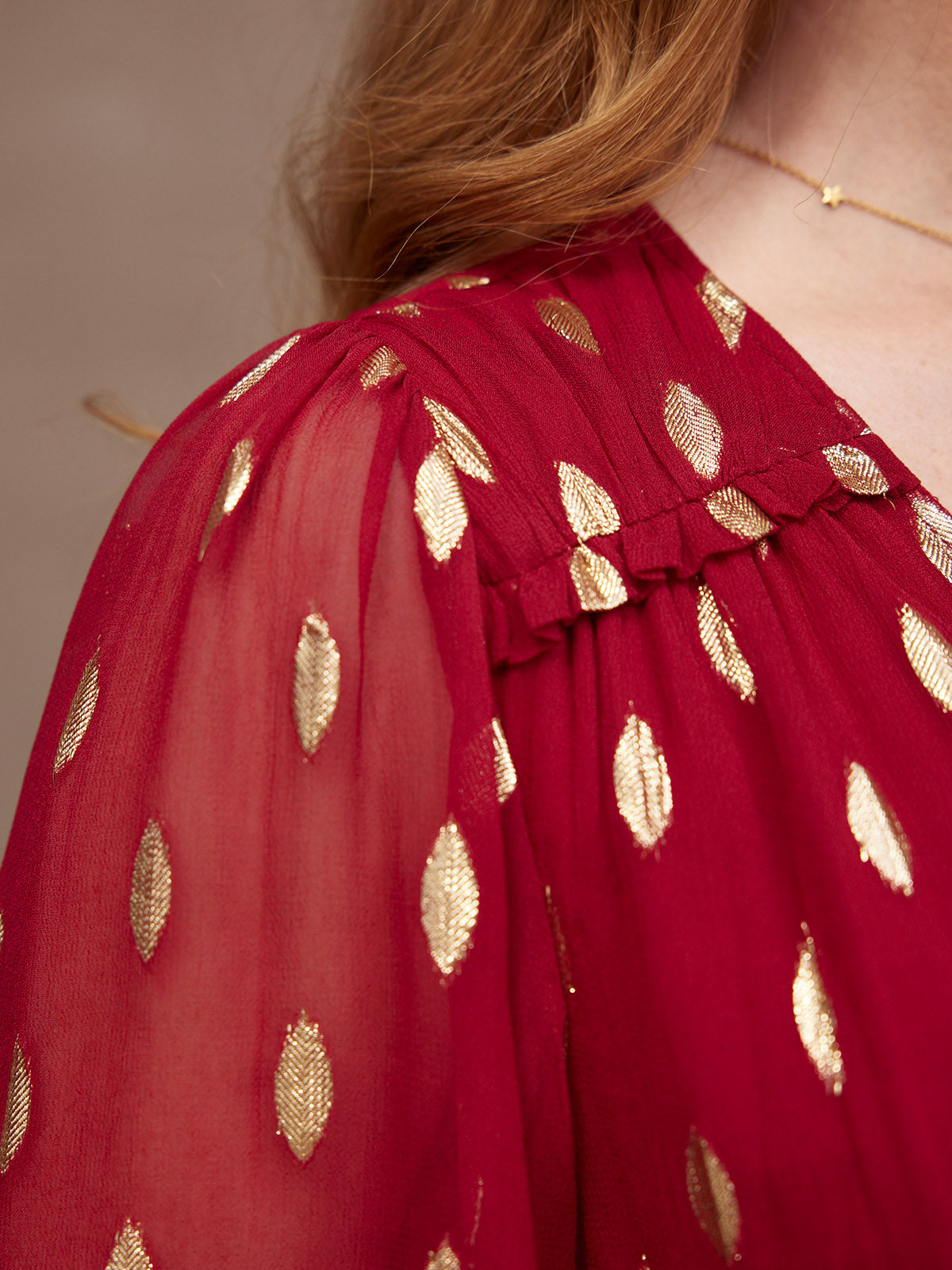 Isadora Wrap Front Jacquard Midi Dress Burgundy