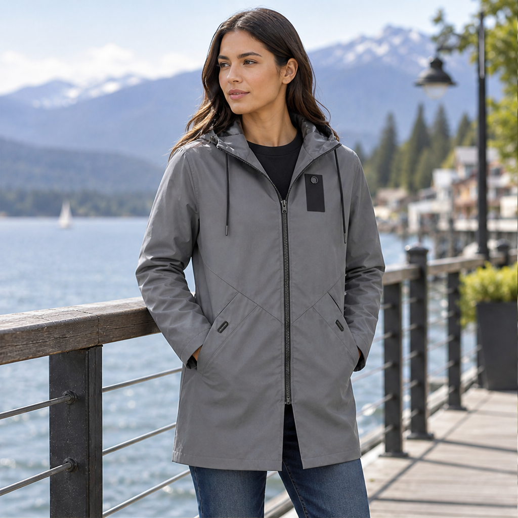 Dorvelli | Lakeside Longline Anorak Jacket – Drawstring Hood Full Zip