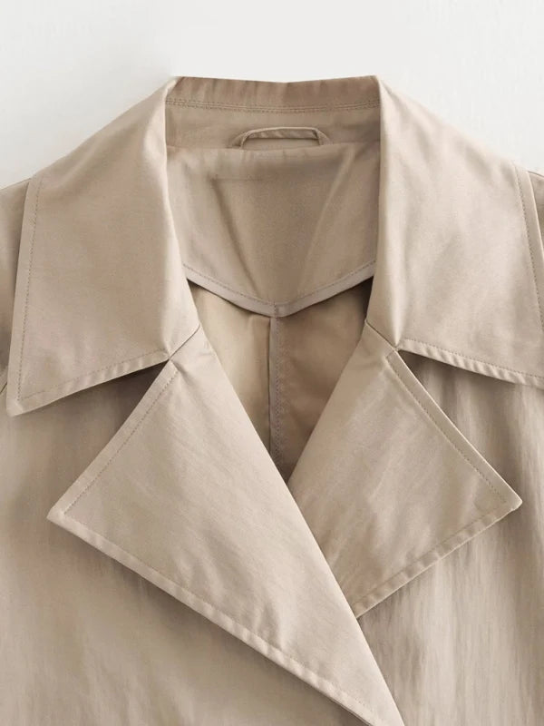 Leonie Notch Lapel Double-Breasted Cropped Jacket