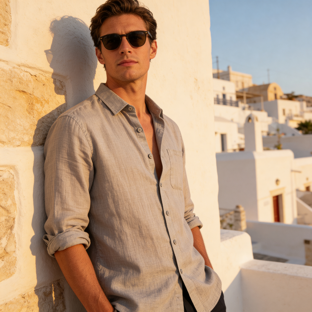 Dorvelli | Men's Shirt – Linen Long Sleeve Casual