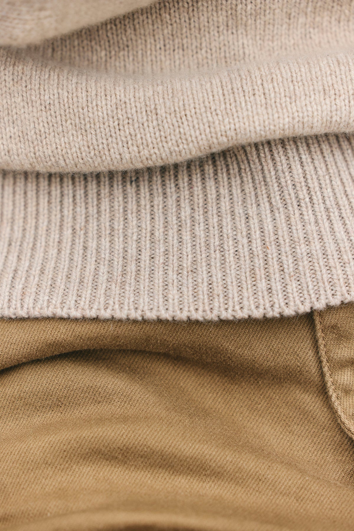 Maelys V-Neck Knit Jumper – Relaxed Fit Ribbed Trim Long Sleeve - Beige