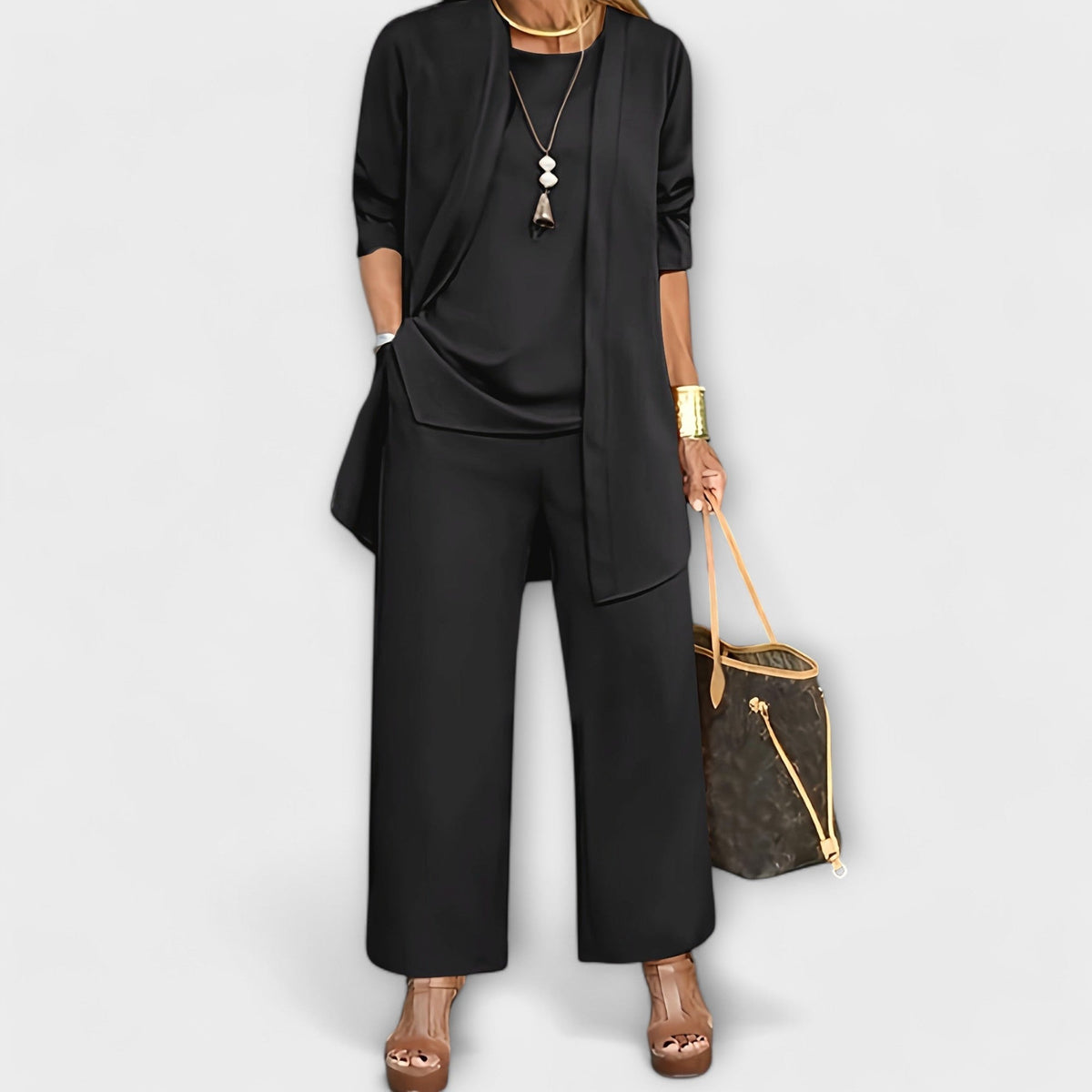Mariela Three-Piece Co-Ord Set – Black