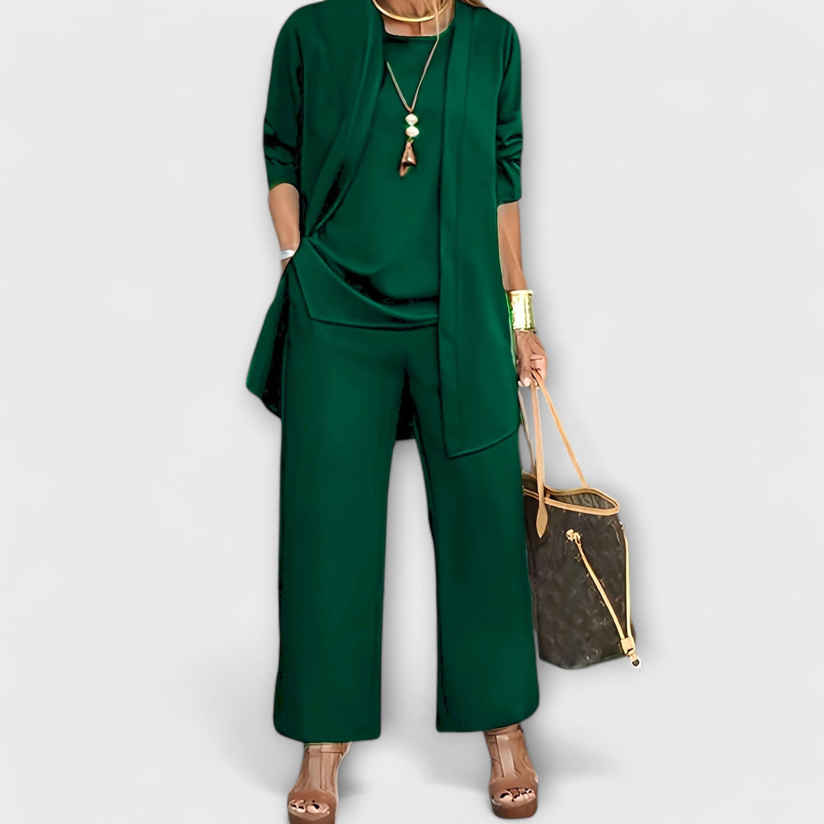 Mariela Three-Piece Co-Ord Set – Green