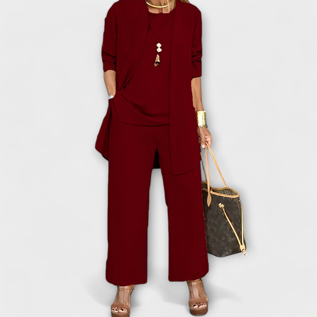 Mariela Three-Piece Co-Ord Set – Red
