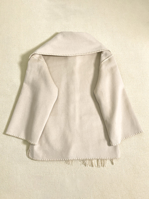 Maris Scarf Collar Fringe Jacket