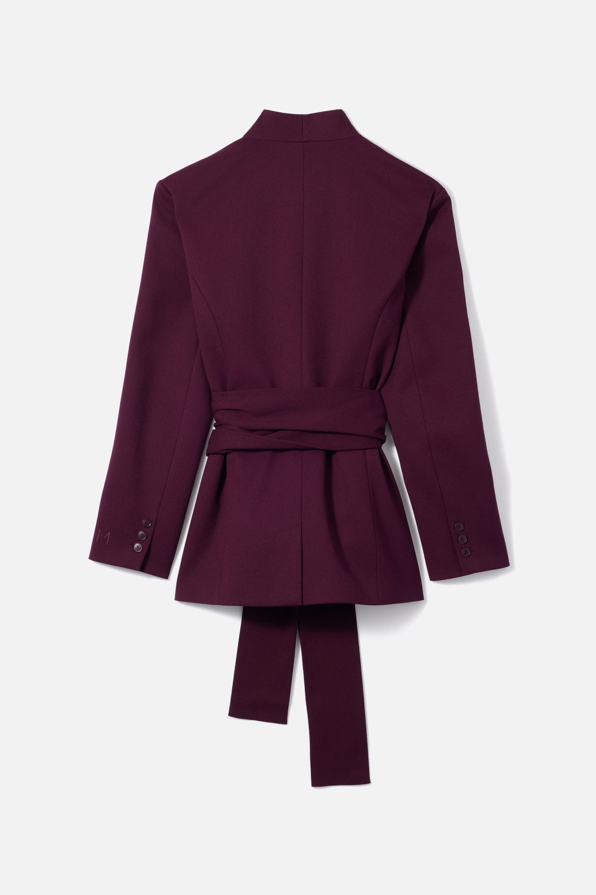 Odalie Wrap Belt Longline Blazer – Burgundy