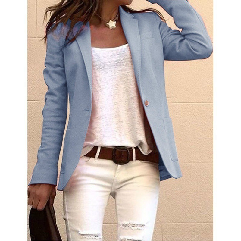 Oriel One-Button Blazer – Blue