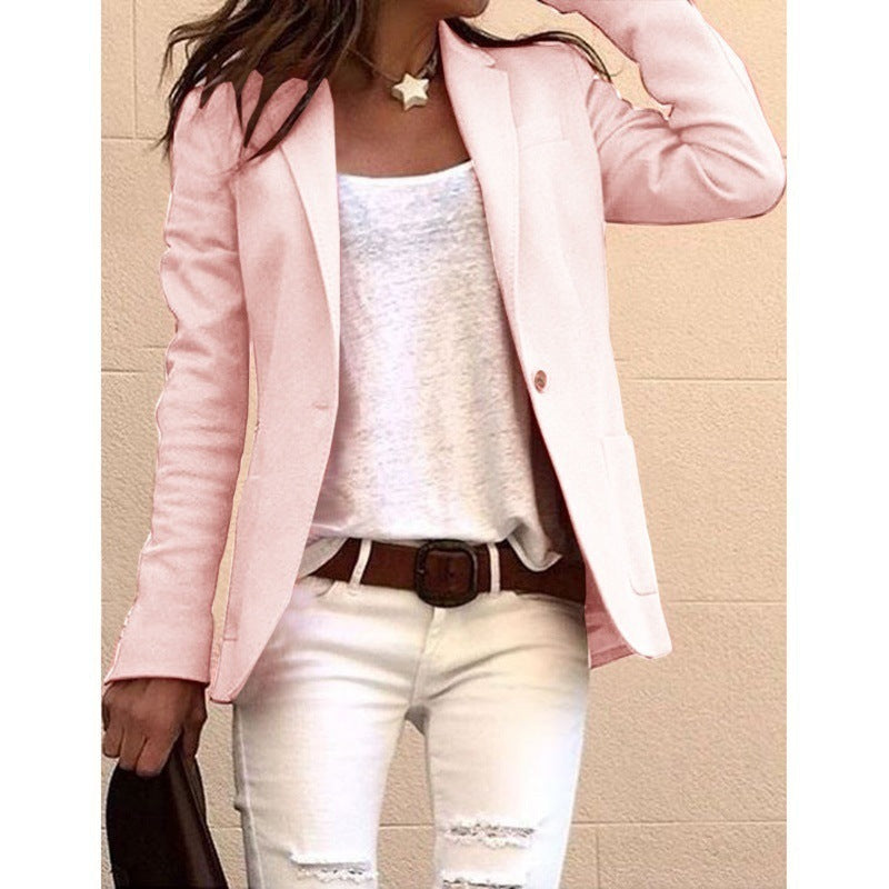 Oriel One-Button Blazer – Light Pink