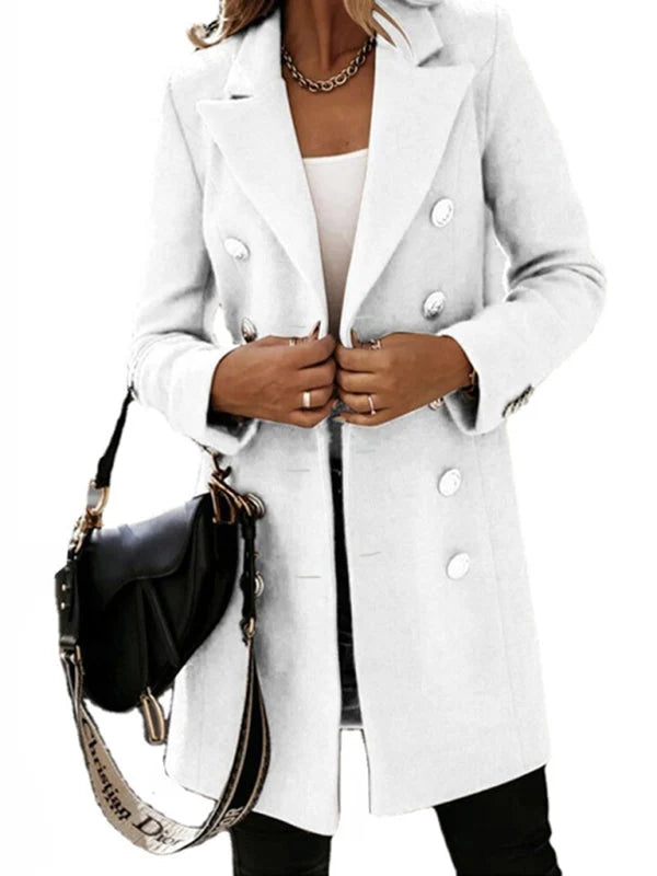 Romilly Double-Breasted Pea Coat – Regular Fit Long Sleeves Buttoned Front | Dorvelli