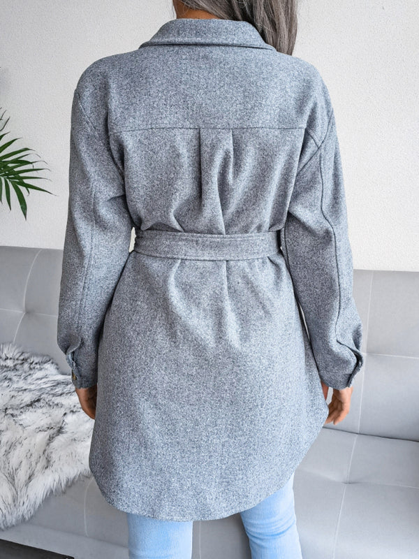 Romilly Plush Belted Long Overcoat