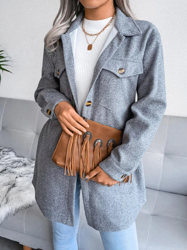 Romilly Plush Belted Long Overcoat