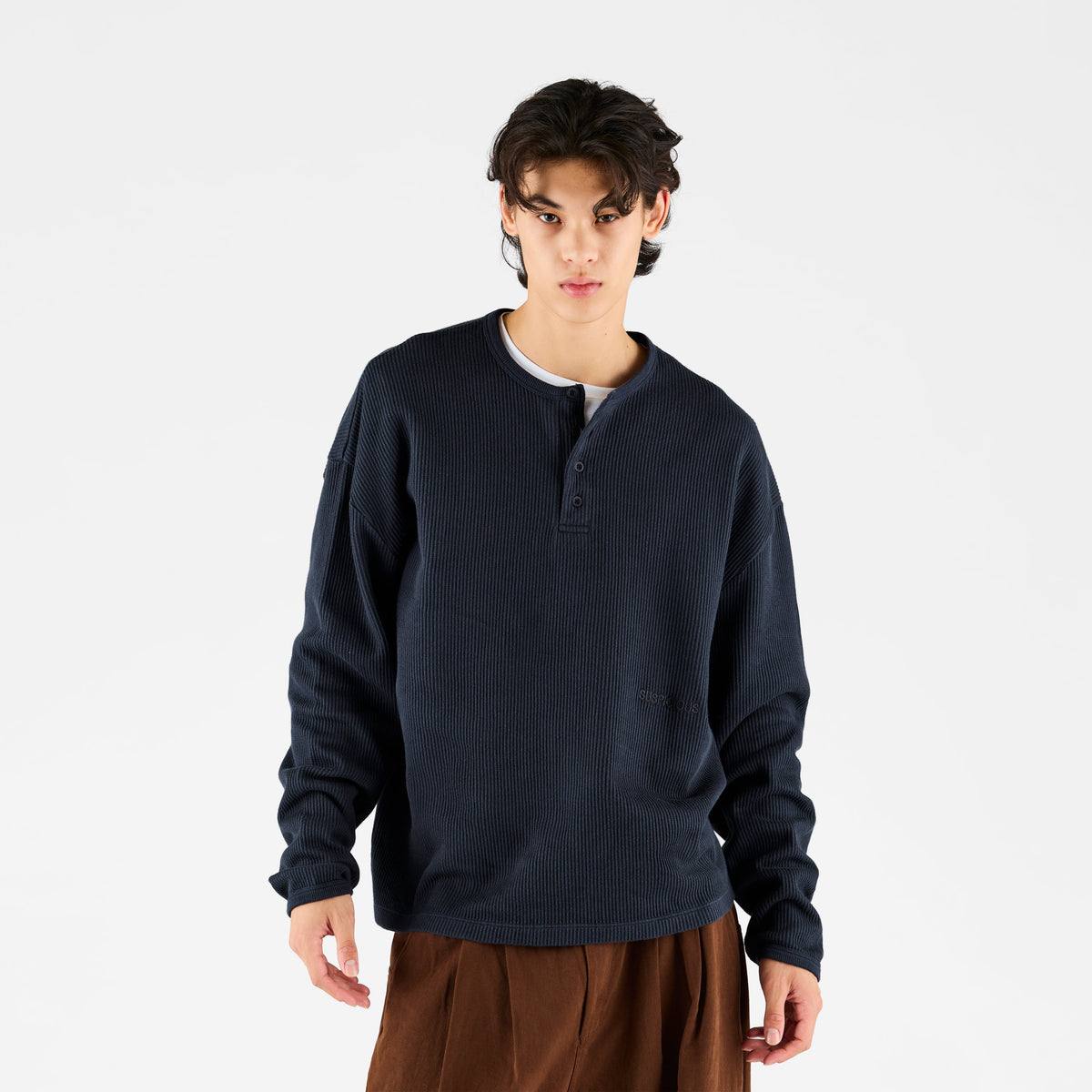 Ronan Waffle Knit Henley Top
