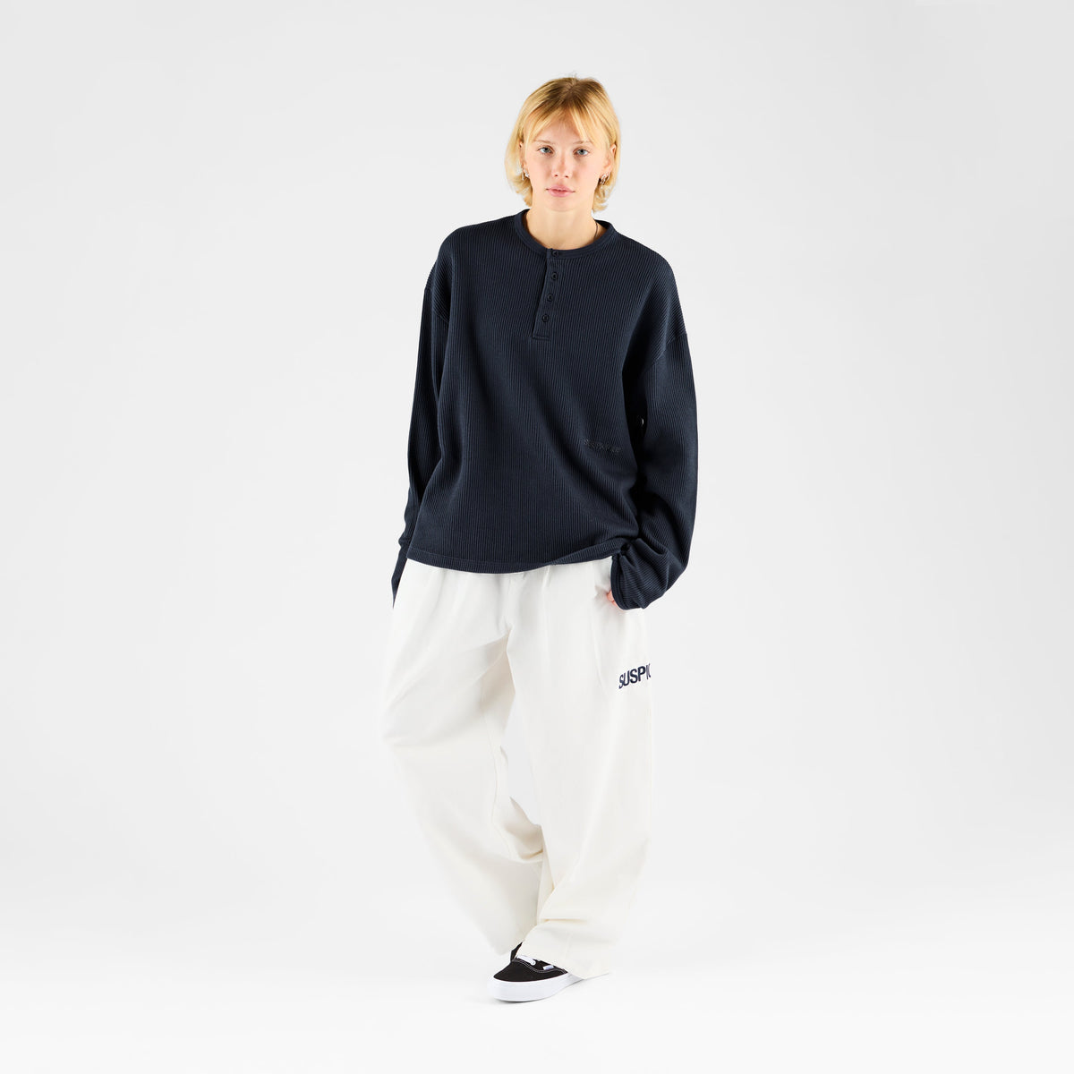 Ronan Waffle Knit Henley Top
