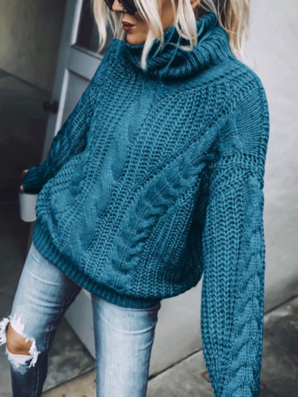 Rosalba Chunky Cable Knit Roll Neck Jumper