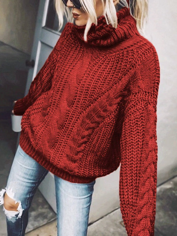 Rosalba Chunky Cable Knit Roll Neck Jumper